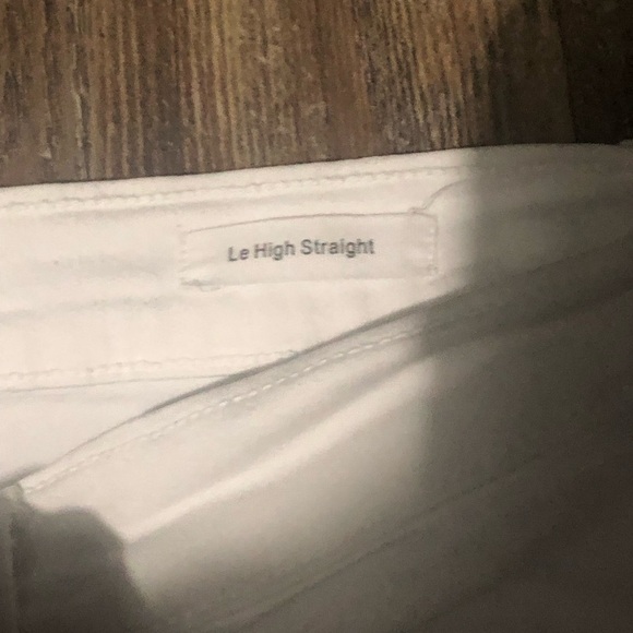 Frame Le High Straight Jeans Women's 30 High Rise Stretch Fit in Blanc Wash - Picture 3 of 6